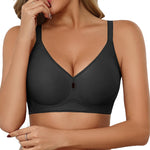 Avidlove Women's Wireless Bras Seamless Full Coverage Bralette No Underwire Comfort T-Shirt Bra with Velvet Trim Black XL