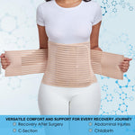 Gepoetry Postpartum & Post Surgery Abdominal Binder. Postpartum Belly Band Support Recovery after C-Section, Natural Birth, Hysterectomy, Hernia Belt (Beige,L)