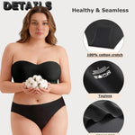 FINETOO 6 Pack Women’s Seamless Hipster Underwear No Show Panties Invisibles Briefs Soft Stretch Bikini Underwears XS-XXL(M) Black