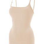 EUYZOU Women Shapewear Tummy Control Camisole Tops - Square Neck Sexy Compression Tank Tops Seamless Body Shaper, Nude XXL