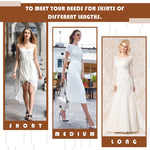 Haysandy 3 Pieces Half Slips for Women 3 Kinds of Length 19, 27, 35 Inch Slip Under Dress Satin Lace Long Skirt (White, X-Large)