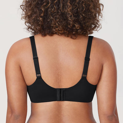DELIMIRA Minimizer Bras for Women Full Coverage Plus Size Underwire Unlined Supportive Seamless Bra Black 38DD