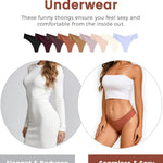 Take Talk Womens Underwear Seamless Thongs 9 Pack Sexy Panties No Show V-waisted Invisible Tangas Lingerie for Women