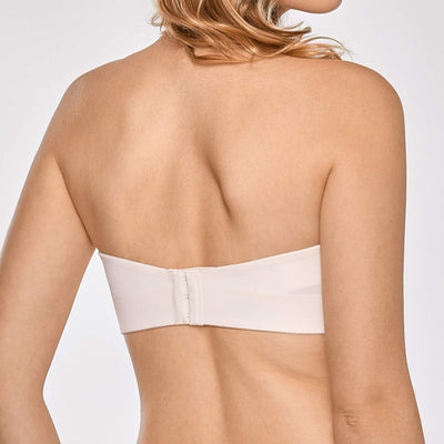 DELIMIRA Women's Strapless Bra Unlined Underwire Minimizer Plus Size Support Rose White 36D