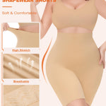 Yeblues Tummy Control Shapewear, High Waisted Shapewear Shorts for Women, Seamless Body Shaper Underwear Girdle Thigh Slimmer Nude Large