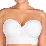 HSIA Strapless Bras for Women, Longline Corset for Large Bust Plus Size Supportive Bustier Minimizer Convertible Bandeau, White 34DD