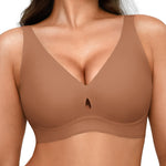 Popilush Wireless Seamless Bralette for Women, No Underwire Soft Support Bras, Breathable Smooth Comfort Everyday Summer Wear,Brown,40B/38C/38D
