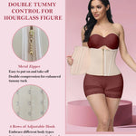 SHAPSHE Waist Trainer for Women Workout Corset Cincher Shapewear Zipper Underbust Faja Body Shaper Tan 3XL