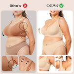 OEAK Womens Deep V Bras Comfortable Bra Support Push Up Bralettes no Underwire Low Cut Bra Plunge Seamless Tshirts Bras Beige XL