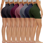 TNNZEET 7 Pack Biker Shorts for Women - 5"/8"/3" High Waisted Workout Tummy Control Spandex Gym Shorts for Yoga Athletic