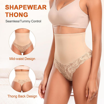 Werena Thong Shapewear for Women Tummy Control Seamless High Waist Body Shaper Underwear Shaping Panties
