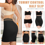 ONEW Shapewear Slips For Under Dress Half Slip Dress Tummy Control Seamless Slip Skirt Body Shaper For Women,Black,Small