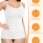 AURUZA 2PCS Womens Shapewear Tummy Control Scoop Neck Camisole Tops for Women Seamless Compression Tank Top Plus Size, Medium, Black+White