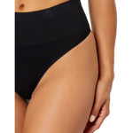 SPANX SPANXshape ExtraOrdinary Thong - Sculpting with Compression - Women's Shapewear Underwear - Recycled Nylon Fabric Blend - Very Black - Medium