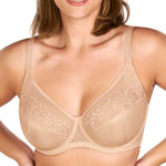 HSIA Minimizer Bras for Women Full Coverage Pearl Shimmer Plus Size Lace Unlined Bra with Underwire, Light Beige 38DDD