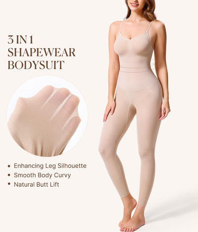 BRABIC Tummy Control Shapewear Leggings for Women Full Body Shapewear Bodysuit Compression Seamless Faja Body Shaper(Beige, Small)