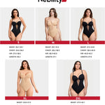 Nebility Shapewear Bodysuits for Women Thong Tummy Control Body Suits Sheer Mesh V-Neck BodySuit with Built-in Bra Beige