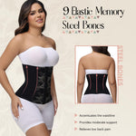 SHAPSHE Corset Top Waist Trainer Shaper Cincher Womens Corset Shapewear Going Out Underbust Faja Body Shaper with Hooks Black M