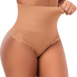Werena Tummy Control Thong Shapewear for Women High Waisted Body Shaper Panties Shaping Thong Girdle Underwear