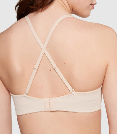 Victoria's Secret Pink Wear Everywhere Strapless Lightly Lined Bra, Adjustable Straps, Marzipan, 34C