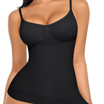 FeelinGirl Womens Tank Top Shapewear Tummy Control Tops Slimming Cami Tank Seamless Compression V Neck Camisole