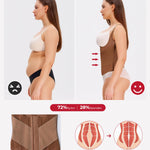Nebility Waist Trainer for Women Corset Shapewear Tummy Control Body Shaper Top Waist Cincher Girdle with Adjustable Straps(Brown,Large)