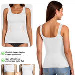 AURUZA 2PCS Women's Shapewear Tummy Control U Neck Camisole Tops for Women Seamless Compression Tank Top Regular Plus Size, M, Black+White
