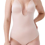 SPANXshape Suit Your Fancy Plunge Low-Back Thong Bodysuit - Comfortable One Piece - Medium Compression - Seamless