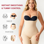 Nebility Full Body Shapewear Bodysuits for Women Tummy Control Body Shaper Open Bust Mid-Thigh Body Suit