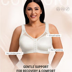 FeelinGirl Breast Augmentation Post Op Bra After Breast Surgery Support Compression Bras White Large