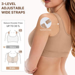 BRABIC Front Closure Post Surgery Compression Bras for Women Mastectomy Bra with Adjustable Straps Wirefree Dark Beige