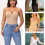 JOYSHAPER Strapless Shapewear Bodysuit for Women Tummy Control Low Back Body Shaper Thong Body Suits Tops with Built-in Bra