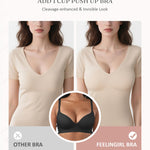 FeelinGirl Smooth Wireless Bras for Women No Underwire Seamless Supportive Bra Push Up Bralette Full Coverage Black 36DD