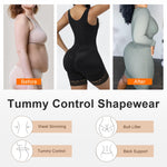 SHAPERX Women's Fajas Colombianas Tummy Control Shapewear Postpartum Butt Lifting Body Shaper with Boned Support, SZ7306-Black-S