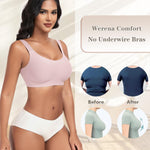 Womens Wireless Jelly Bras Plus Size No Underwire Seamless Full Coverage Comfortable Everyday Bra with Medium Support (Pink Peach, 3X-Large)
