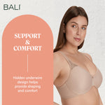 Bali womens Passion For Comfort Minimizer Underwire Bra, Toffee, 38D