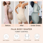 SHAPERX Women's Fajas Colombianas Tummy Control Shapewear Postpartum Butt Lifting Body Shaper with Boned Support,SZ7281-Beige-2XL