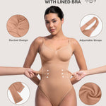 Lover-Beauty Women's Shapewear Bodysuit Tummy Control Body Shaper Seamless Body Shaper Dark Beige XX-Large