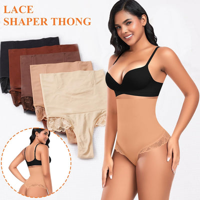Werena Tummy Control Thong Shapewear for Women High Waisted Body Shaper Panties Shaping Thong Girdle Underwear