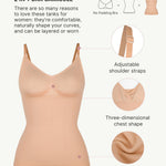 FeelinGirl Womens Compression Tank Tops Tummy Control Shapewear Tops Camisole Tops Seamless V Neck Slim Tank Sand M