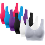 BESTENA 6 Pack Sports Bras for Women, Seamless Comfortable Workout Sleep Bra with Removable Pads