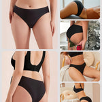 FINETOO 6 Pack Women’s Seamless Hipster Underwear No Show Panties Invisibles Briefs Soft Stretch Bikini Underwears XS-XXL(M) Black