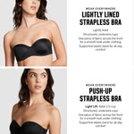 Victoria's Secret Pink Wear Everywhere Strapless Lightly Lined Bra, Adjustable Straps, Marzipan, 34C