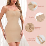 MISS MOLY Strapless Shapewear Dress Slip for Women Built in Bra Seamless Full Slip under Dress Tummy Control Body Shaper Tube Dress Smoother with Removable Pads Nude Small
