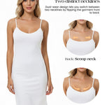 Buauty 2 Packs Mini Dress, Slip Dress, Spaghetti Strap Dresses for Women, White and Black Lingerie Womens Slips for Under Dresses, Cami Sleep Tank Ladies Slips Black+White, S