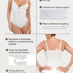 Popilush Shapewear Bodysuits for Women Tummy Control Lace Bodysuit V Neck Sleeveless Corset Tops Body Suit