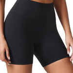 Colorfulkoala Dreamlux No Front Seam Shorts High Waist Biker Shorts for Women 6" Inseam Seamless Workout Yoga Shorts(M, Black)