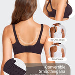 Gailife Scalloped Jelly Bras for Women No Underwire Wireless Seamless Push Up Bralettes Soft Comfort Everyday Tshirt Bra -L/Dark Grey (Magic Black)