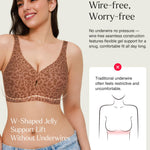 Popilush Wireless Seamless Bralette for Women, No Underwire Soft Support Bras, Breathable Smooth Comfort Everyday Summer Wear,Leopard Brown,34B/32C/32D