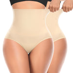 Werena Tummy Control Shapewear for Women High Waisted Body Shaper Briefs Slimming Girdle Shaping Underwear(#A1 High Waist Beige(2 Pack),Large)